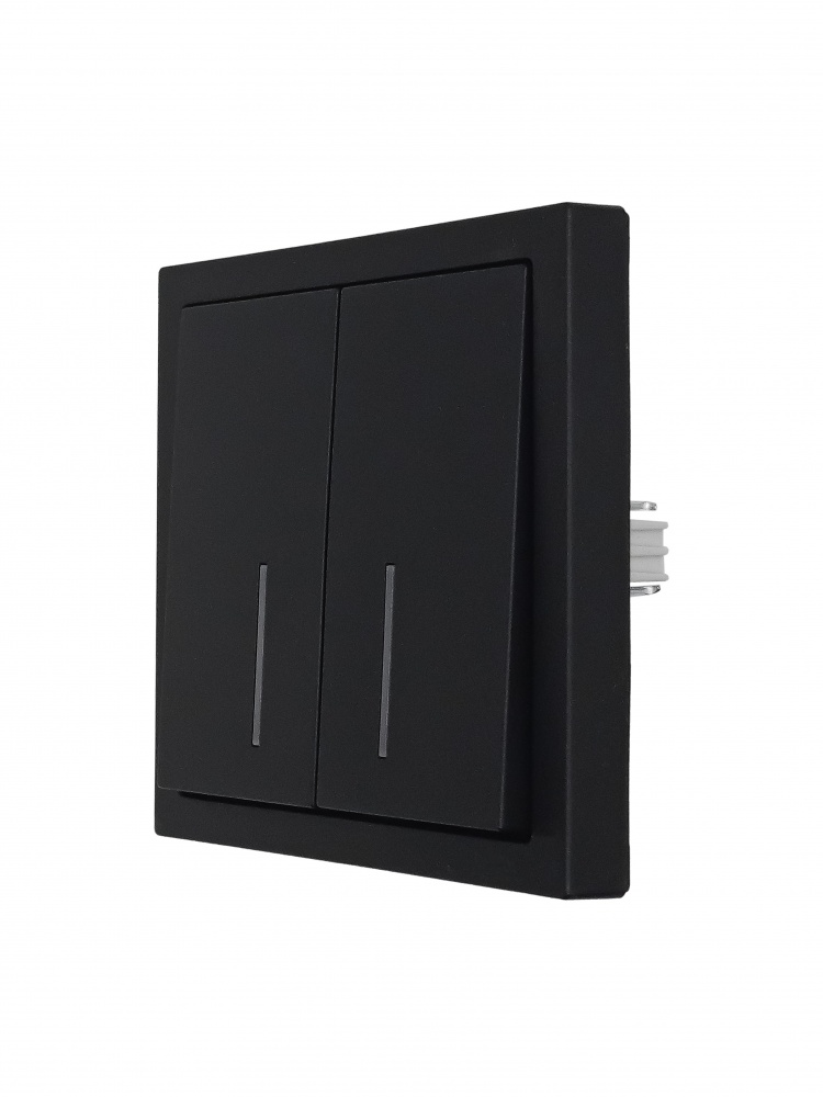 Механізм вимикача двоклавішний HausMark Juna з підсвіткою чорний матовий 7041-1788U2-112QC