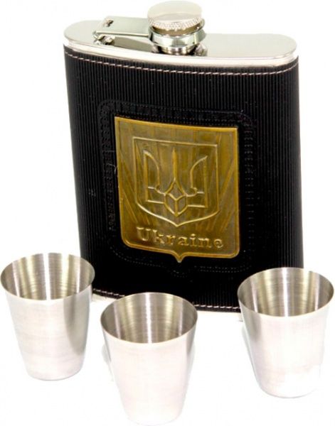 Фляга с гербом Украины в шкатулке Книга охотника 166