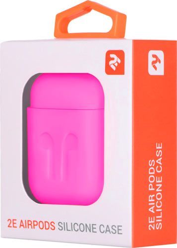 Чохол для навушників 2E для Apple AirPods Pure Color Silicone Imprint (1.5mm) fuchsia (2E-AIR-PODS-IBSI-1.5-FK) 