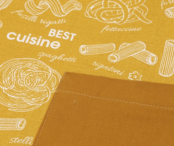 Фартук с регулируемой завязкой полупанама Паста охра Homeline