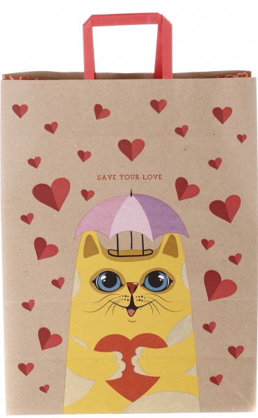 Пакет паперовий з ручками бурий KGB 324215 32х15х42 см в асортименті Art studio of happiness