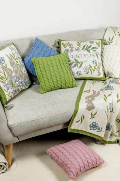 Плед Sweet home 90x130 см бежевый с рисунком