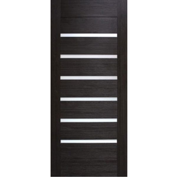 Дверне полотно ОМіС Лагуна з білим склом ПГО 600 мм венге