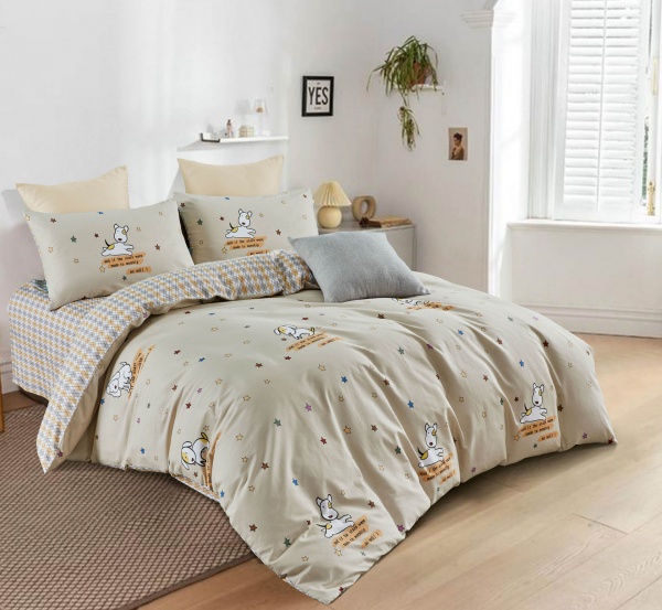 Комплект постільної білизни Doggy 1,5 сіро-бежевий La Nuit 