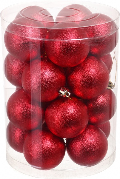 Набор елочных шаров Рельеф в ассортименте (EPI-N4-6020-274S) d 60 мм 20 шт./уп.