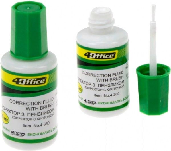 Корректор SCHOLZ с кисточкой 4Office 20 мл FLUID 4-360 04130010