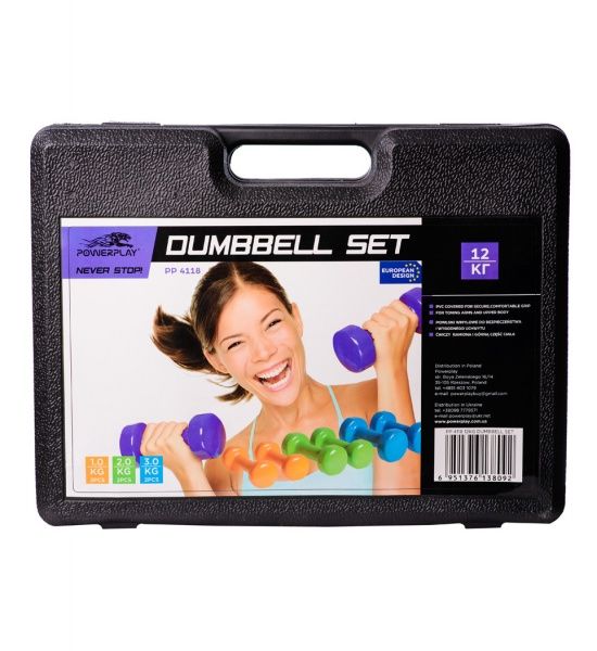 Гантелі PowerPlay PP_4118_12kg 12 різнокольоровий 