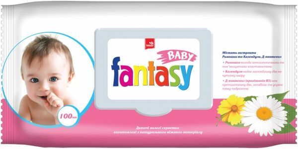 Детские влажные салфетки Fantasy ромашка и календула 100 шт.