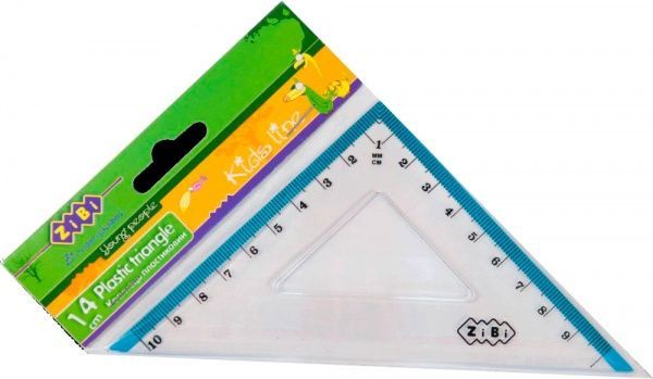 Линейка-угольник с цветной полоской 10см ZiBi