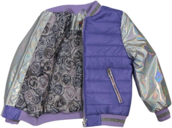 Бомбер DaNa-kids для девочки Сияние р.128 светло-сиреневый 52061 