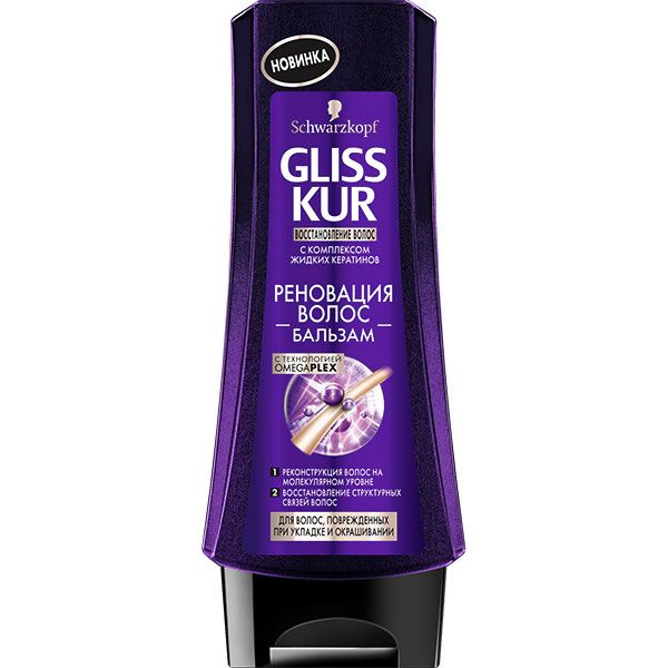 Бальзам Gliss Kur Hair Renovation для виснаженого після фарбування і стайлінгу волосся 200 мл