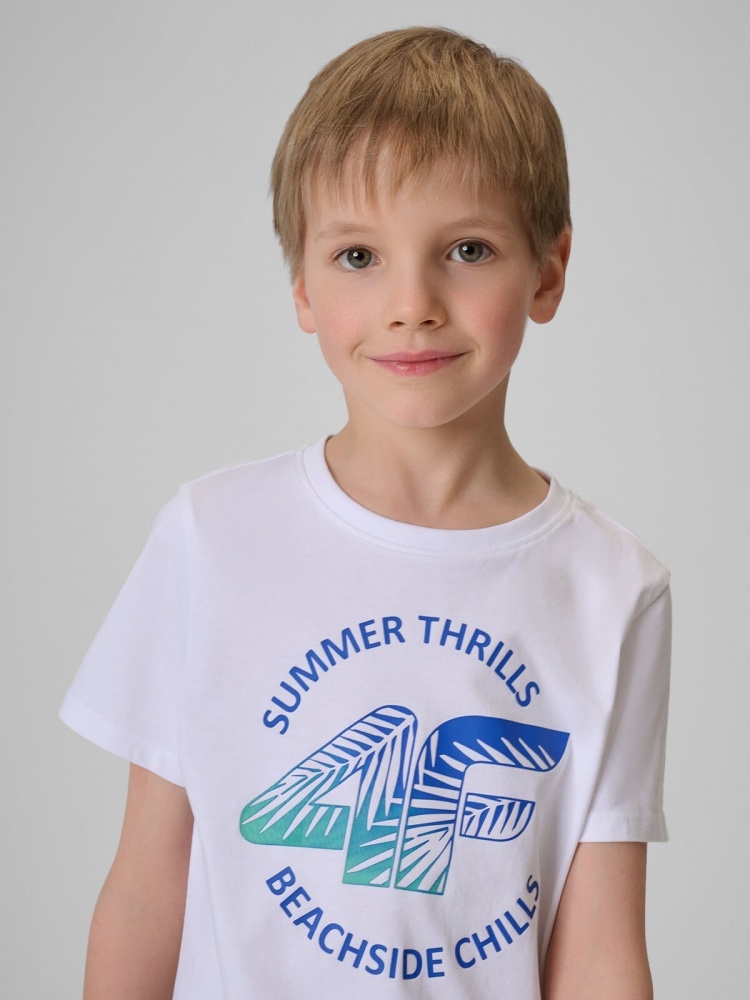 Футболка 4F TSHIRT M3284 4FJWSS26TTSHM3284-10S р.134 білий