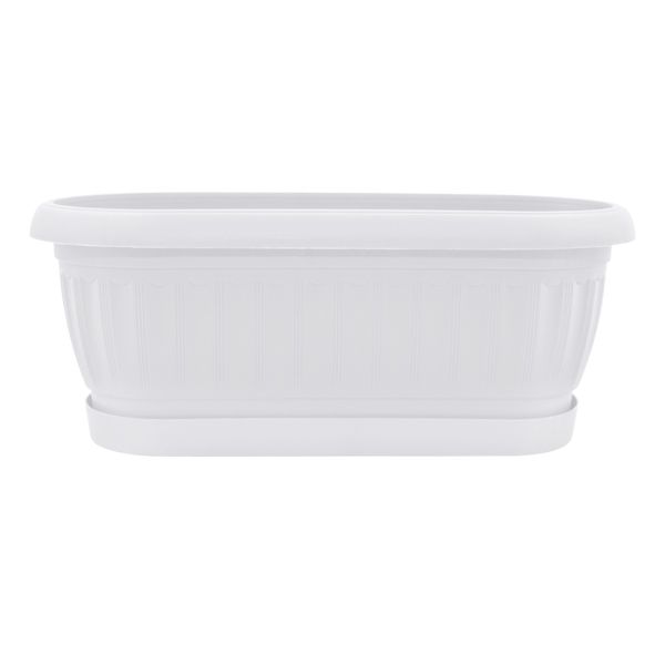 Горщик пластиковий Алеана Терра овальний 1,6л білий (113054) 
