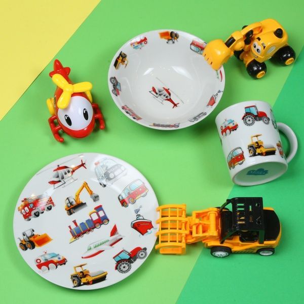 Набор детской посуды Motor Land 3 предмета M0690-6 Milika