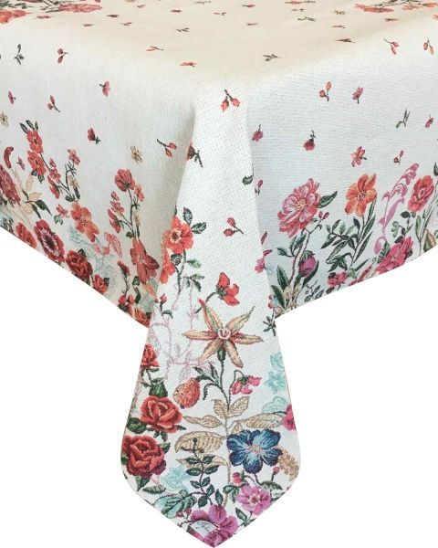 Скатерть гобелен Цветочное поле 130x140 см Прованс 