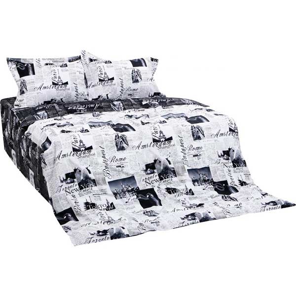 Комплект постільної білизни Citylife 2 чорний із білим La Nuit 