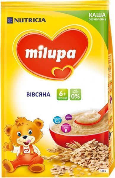 Каша безмолочна Milupa від 6 місяців вівсяна 5900852930089 170 г 