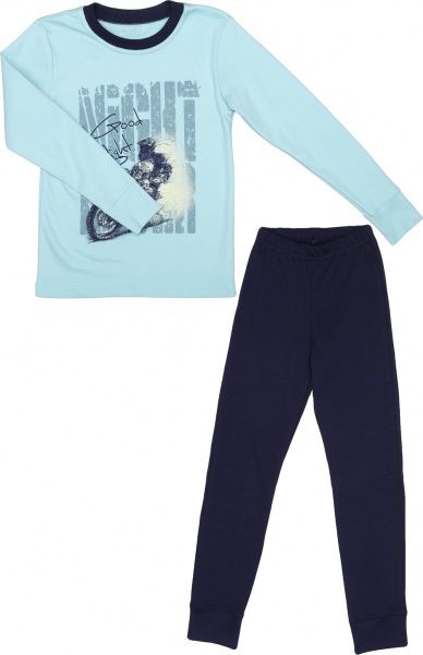 Піжама для хлопчиків Фламінго р.128 ментол/темно-синій 