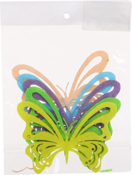 Декор из фетра Бабочки 5 шт. разноцветный, 8х10 см