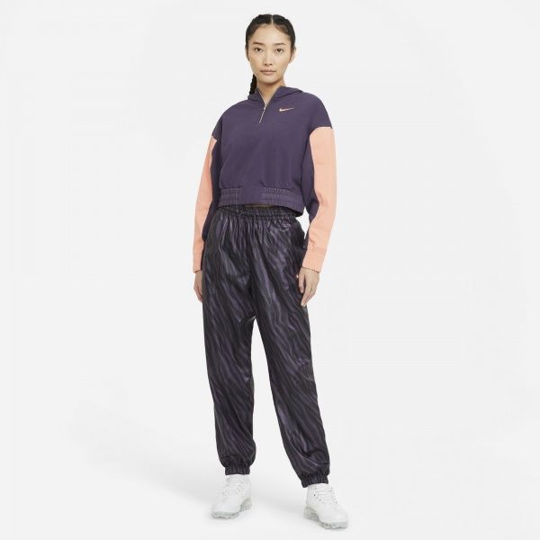 Джемпер Nike W NSW ICN CLSH HOODIE QZ MIX CZ8164-573 р. S фиолетовый