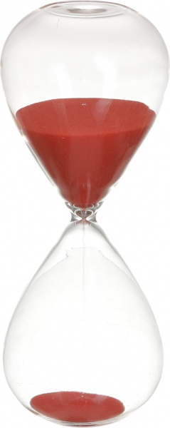 Годинник пісочний витончений на 30 хвилин червоний 8х20,2 см