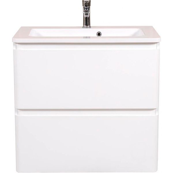 Тумба подвесная Aqua Rodos Accent 60 белый глянец под умывальник из искусственного камня Альфа 60 и мрамора Accent