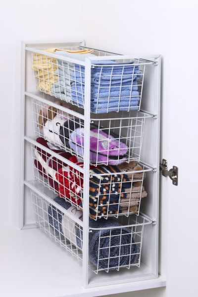 Стеллаж с выдвижными корзинами MINI 250x500x690 мм белый