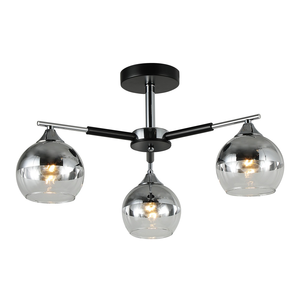 Люстра Miorro Imperia 450x450x250 мм 3x40 Вт E27 черный хром 51-311-168