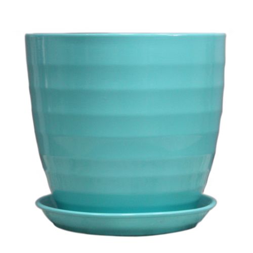 Горшок керамический Ориана-Запорожкерамика Обруч №3 глянец круглый 2,3л бирюзовый 