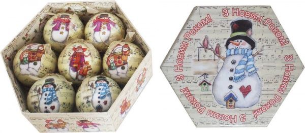 Набор игрушек Снеговики и ноты d75 мм 7 шт./уп. 