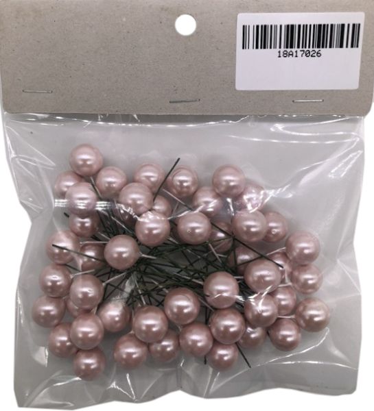 Набір новорічних декорацій Ягоди 15 см рожевий перламутровий EPI-A417026 