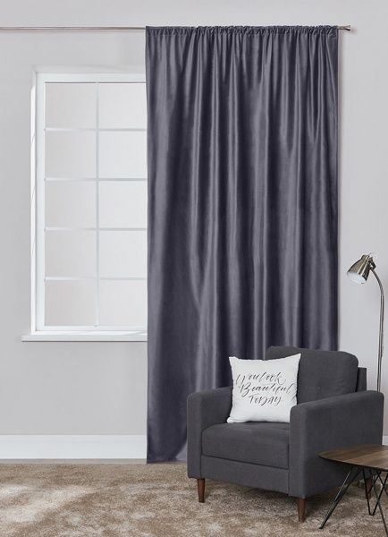 Штора Велюр темно-серый 160х275 см La Nuit