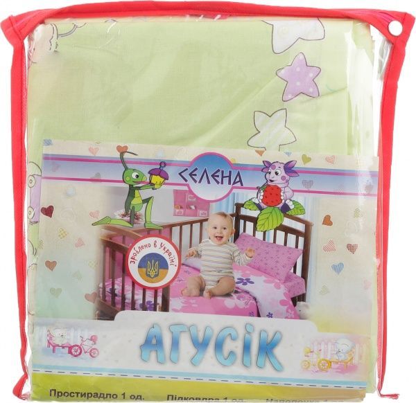 Комплект постельного белья СЕЛЕНА Мишка на луне салатовый 