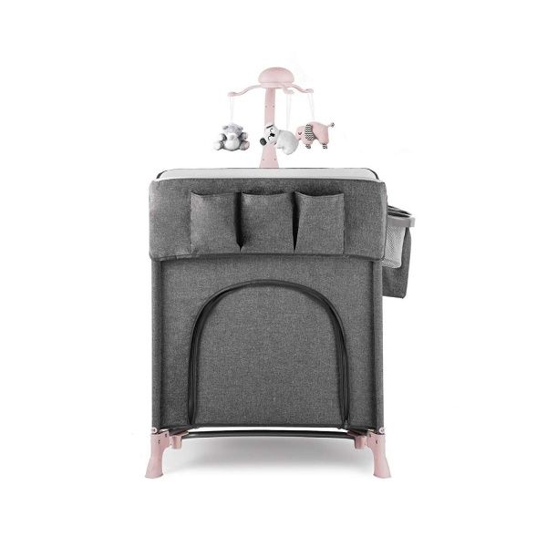 Манеж-ліжко Kinderkraft Joy з аксесуарами рожевий KKLJOYPNK000AC