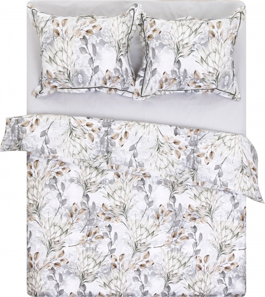 Комплект постельного белья Milassa 2 белый с принтом La Nuit (без простыни) 