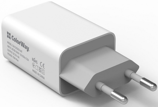 Сетевое зарядное устройство ColorWay 1USB AUTO ID 2A 10W (CW-CHS012-WT)