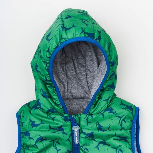 Жилет детский для мальчика Соня акулы р.110 салатовый 