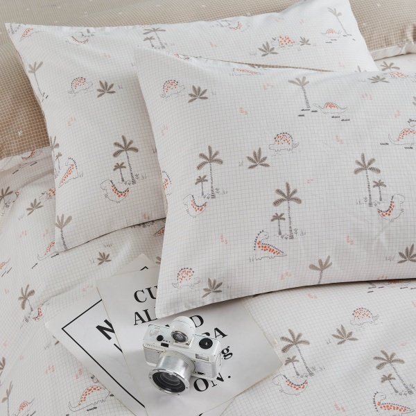 Комплект постельного белья Palms 1,5 бежево-белый La Nuit 