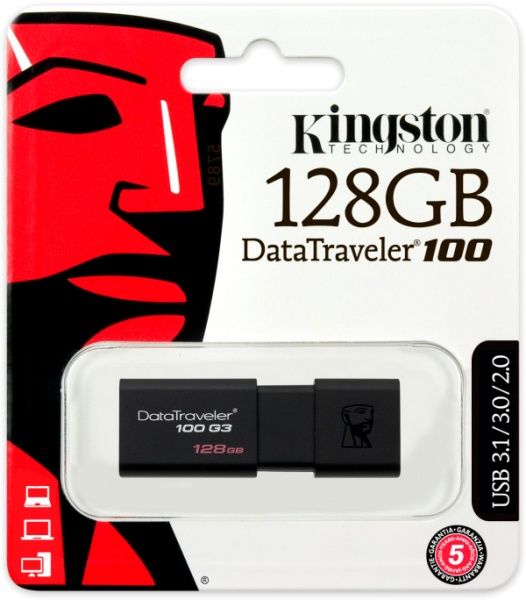 Флеш-пам'ять USB Kingston DataTraveler 100 G3 128 ГБ USB 3.0 (DT100G3/128GB) 