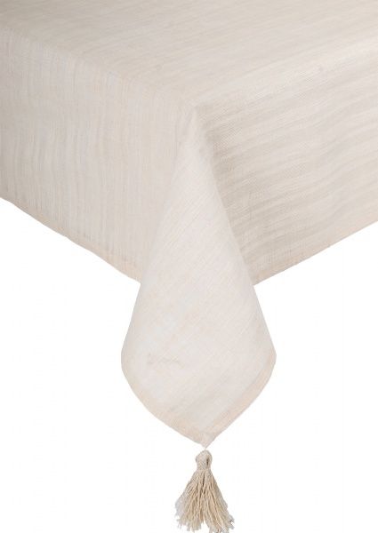 Скатертина з мереживом 145x145 см сірий Галерея льону 