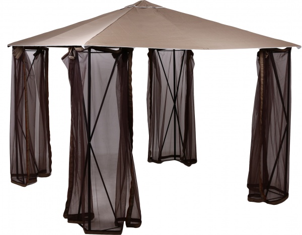 Павільйон садовий UBC Group DU141 з москітною сіткою 3х3 тент 7531 коричневий