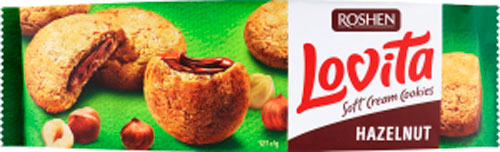 Печенье Roshen сдобное Hazelnut Soft Cream Cookies Lovita 125 г 