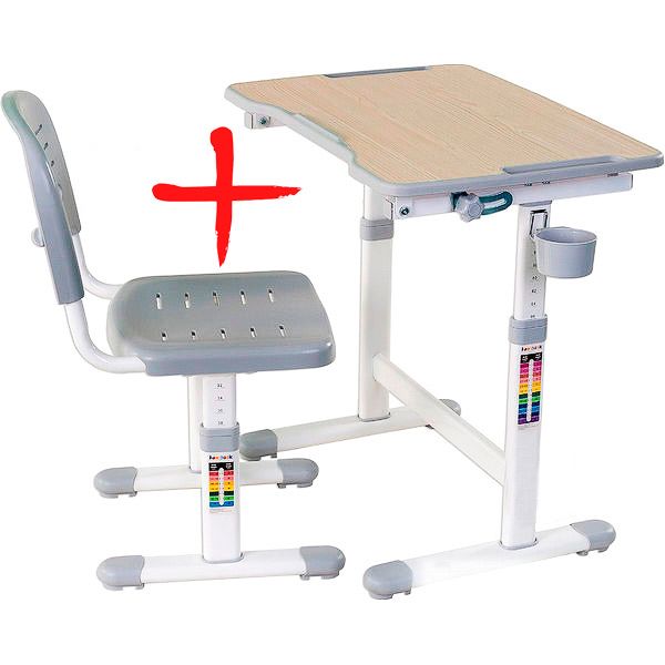 Комплект парта и стул-трансформер FUNDESK Piccolino II Grey