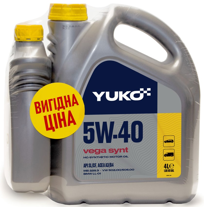 Моторна олива HC-гідрокрекінг YUKO Vega Synt 5W-40 5 л