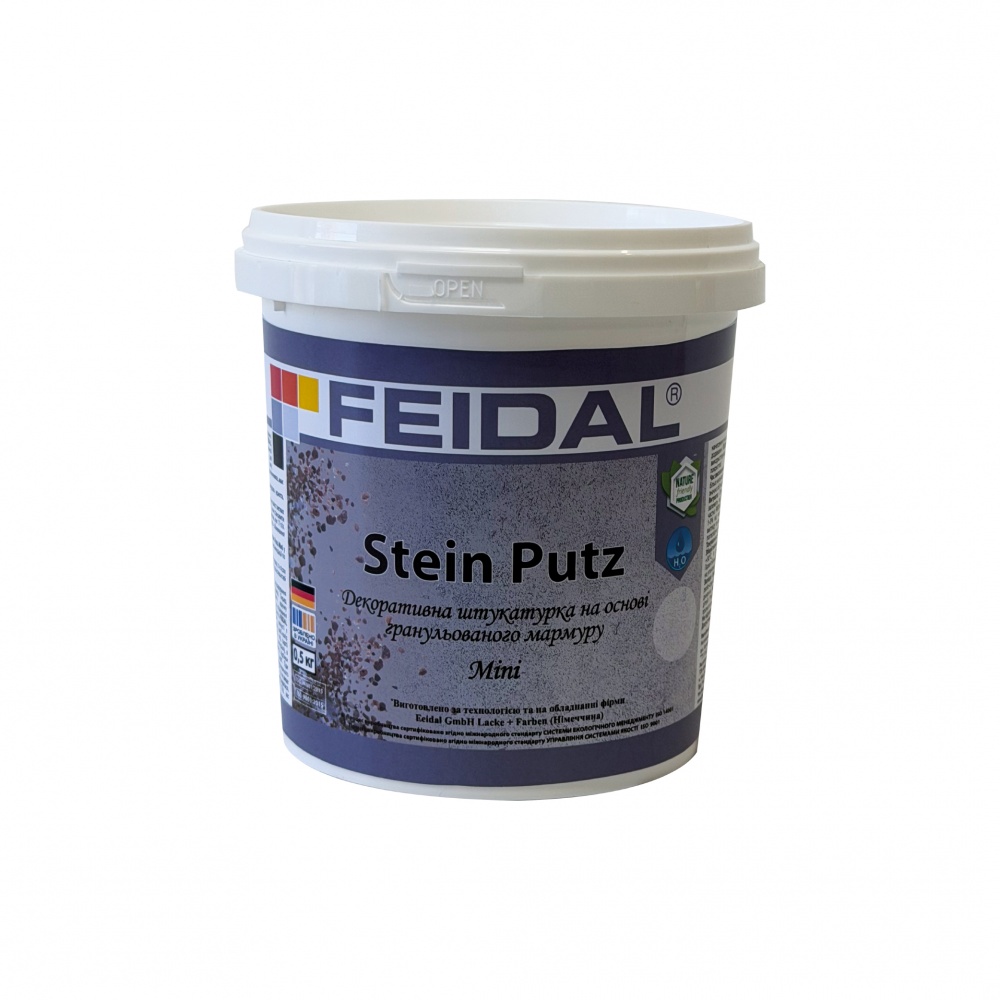 Декоративная штукатурка камешковая Feidal Stein Putz Mini Graphitgrun 0,5 кг