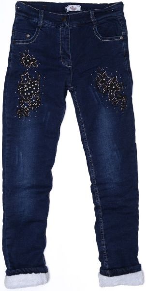 Джинсы Beren Style с цветами утепленные р.128-134 2143 