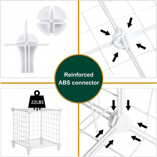 Стелаж дротяний куб сubes storage 6 полиць 1105х750х370 мм білий 