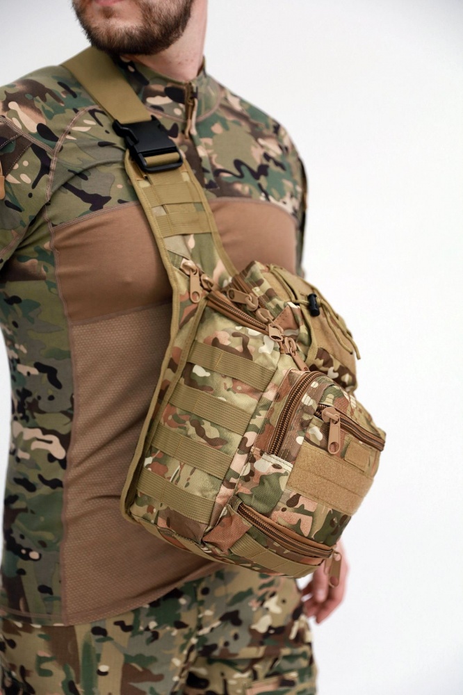 Сумка тактическая ESDY с кобурой. 15 л. Мультикам