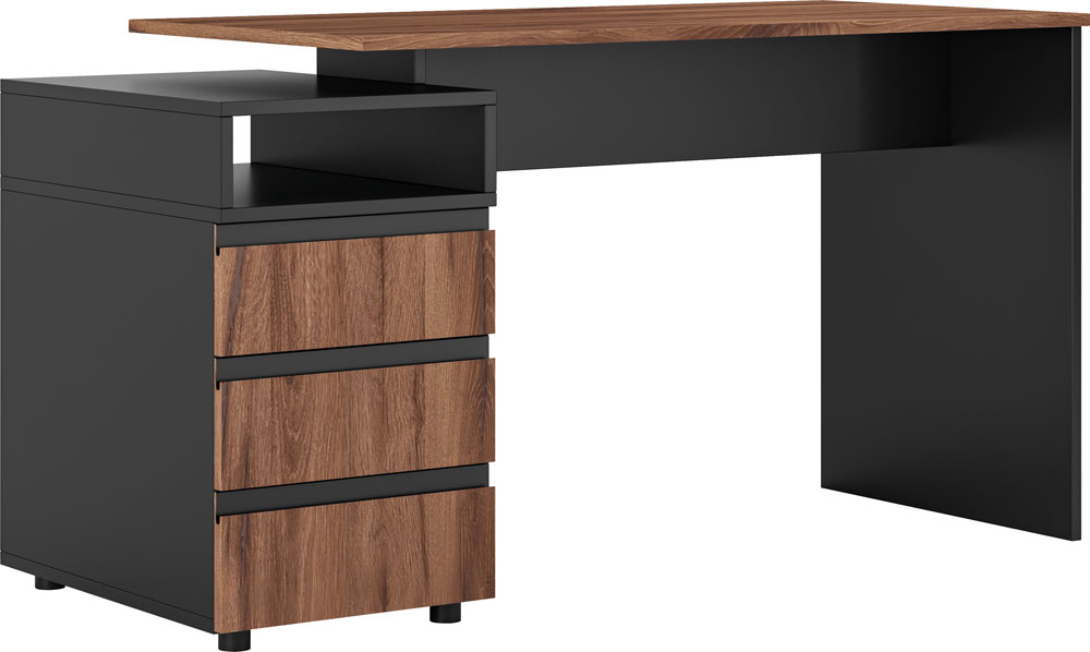 Стол письменный Світ Меблів Фрида 1ТН 750х1450х550 мм черный/дуб леворно