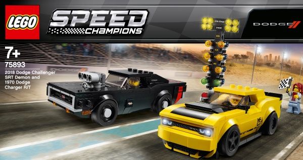 Конструктор LEGO Speed Champions Автомобили 2018 Dodge Challenger SRT Demon и 1970 Dodge Charger R/T 75893